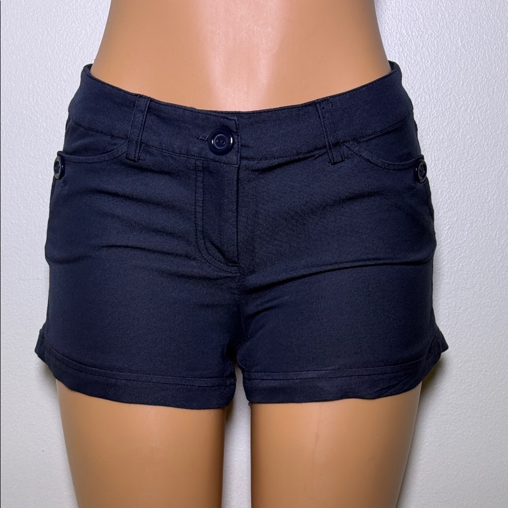 Navy Blue Low-Rise Mini Shorts | Size medium - Waist 14.5” - Picture 2 of 8